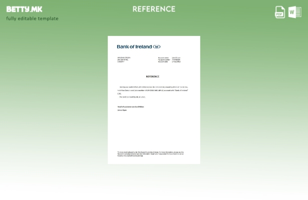 Модерен стил референтен шаблон за затворање на Ирска банка на Ирска